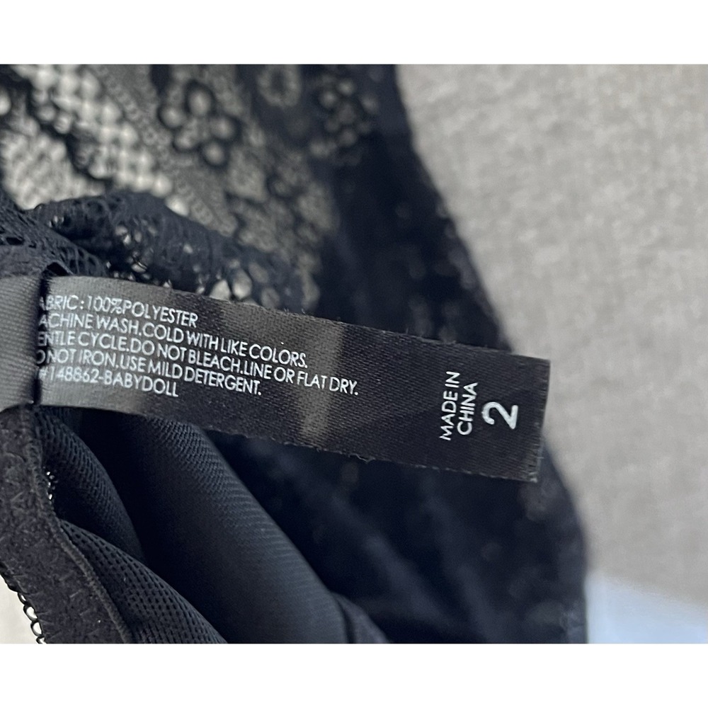 Torrid Mixed Lace and Mesh High Neck Babydoll Top Women Sz 2X Black Sheer Floral - Picture 4 of 6